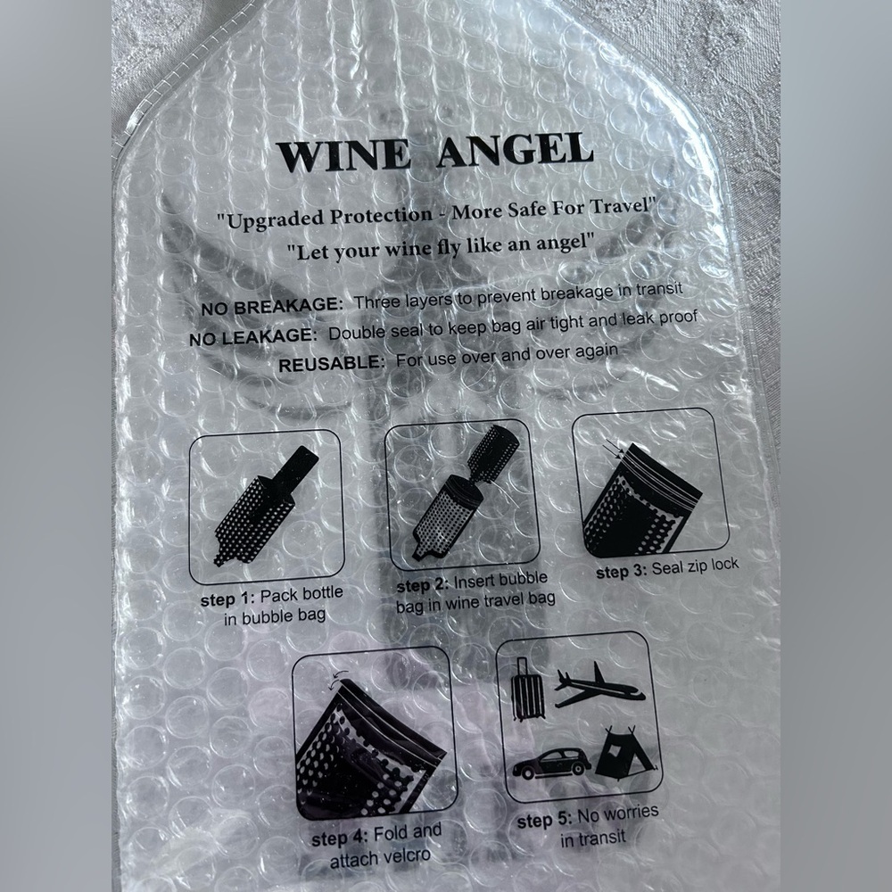 GREAT FOR TRAVEL!! Wine Angel Bottle Protectors - Picture 2 of 3